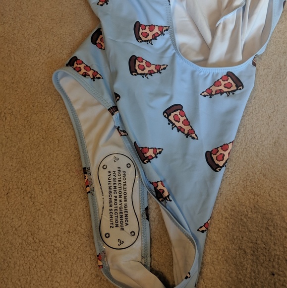 Pizza One Piece Swim Suit - Picture 2 of 6
